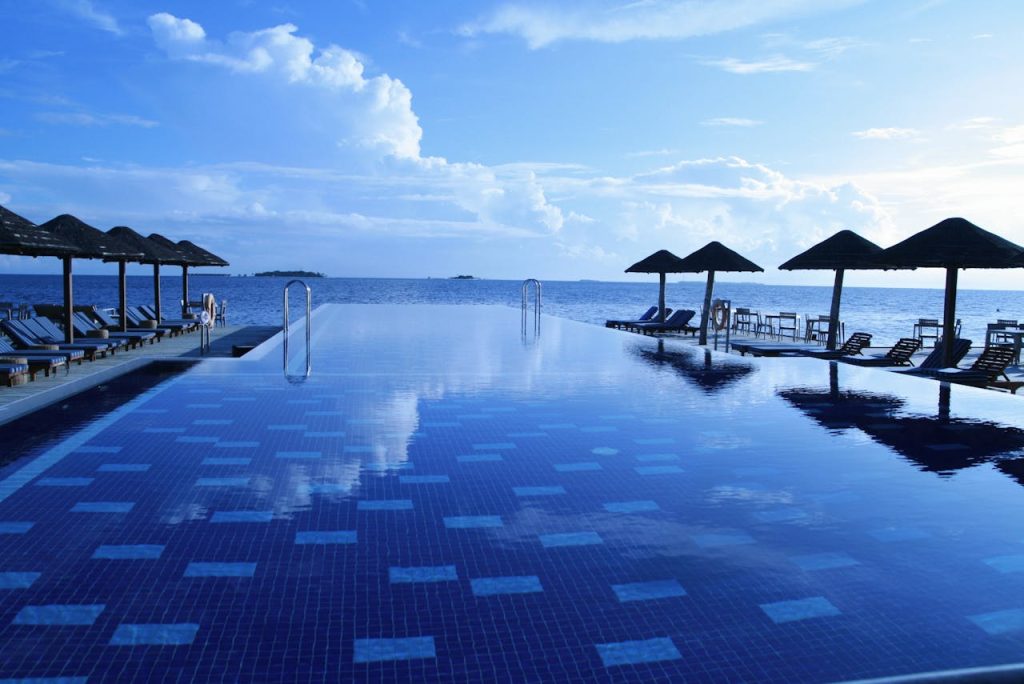 Lounge Chairs Around Infinity Pool